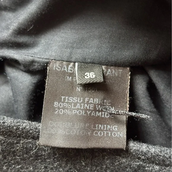 Isabel Marant Charcoal Buttoned Wool Mini Skirt - Picture 5 of 5